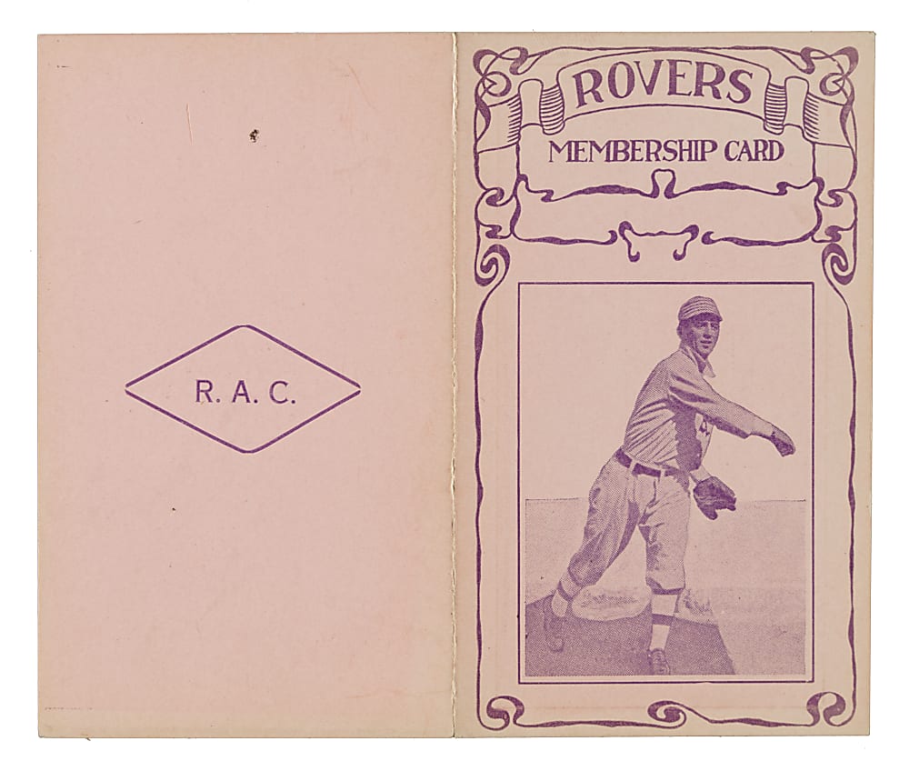 Circa 1910 Rovers Membership Card with Frank "Home Run" Baker