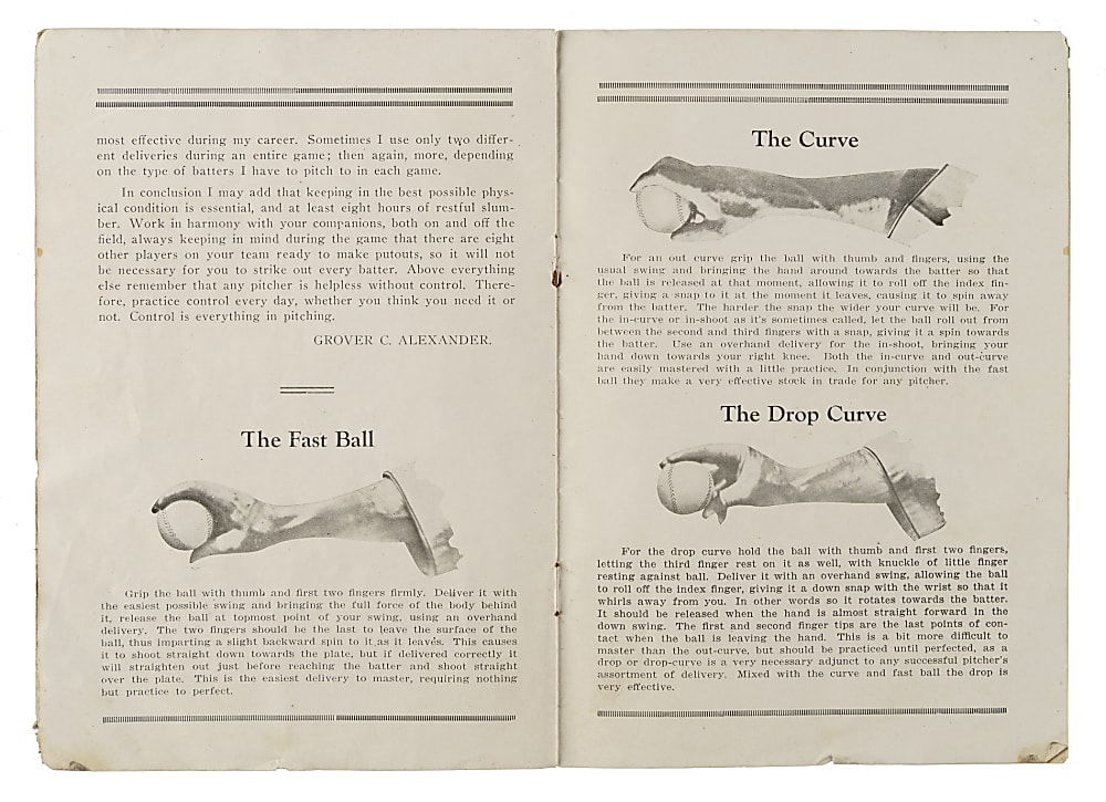 Circa 1927 "How to Pitch" by Grover Alexander Instructional Booklet