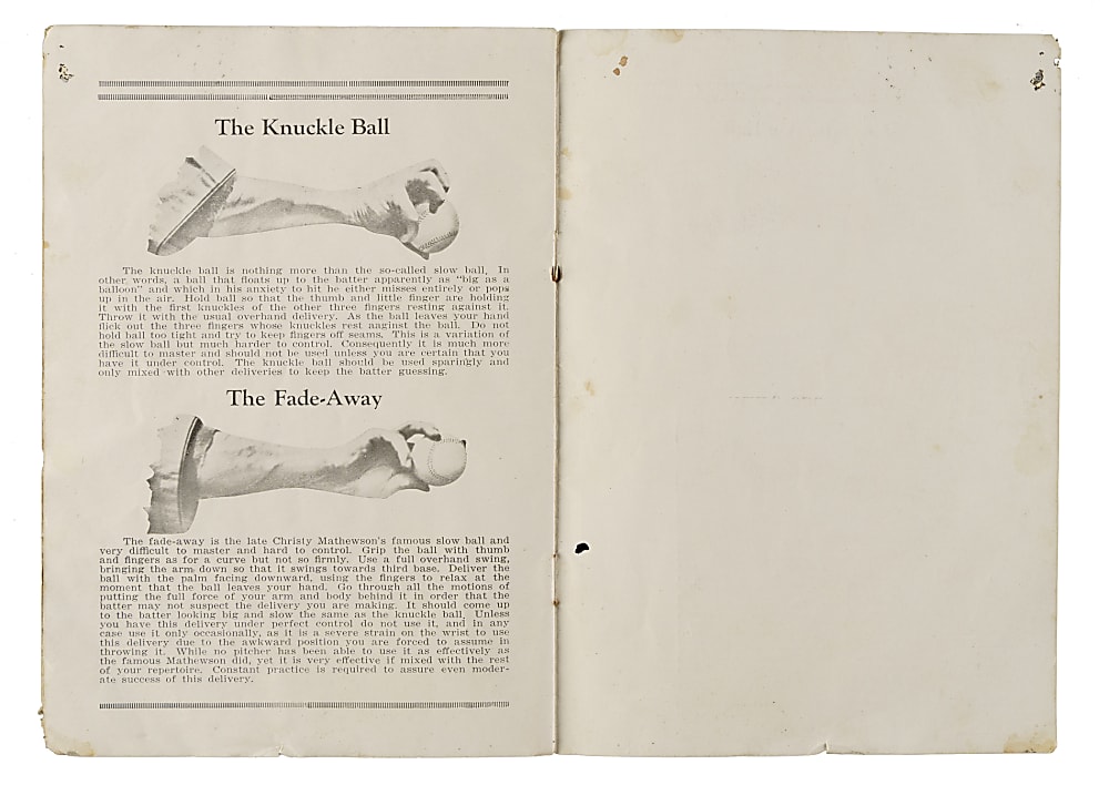 Circa 1927 "How to Pitch" by Grover Alexander Instructional Booklet