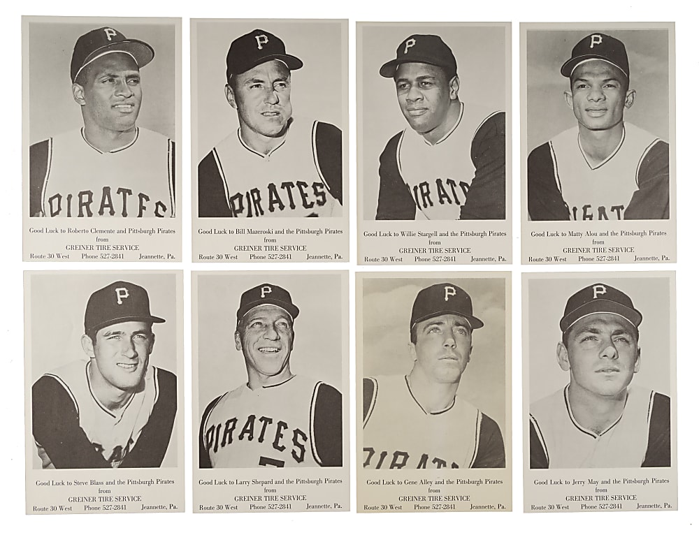 1969 Greiner Tires Pittsburgh Pirates Complete Set (8)