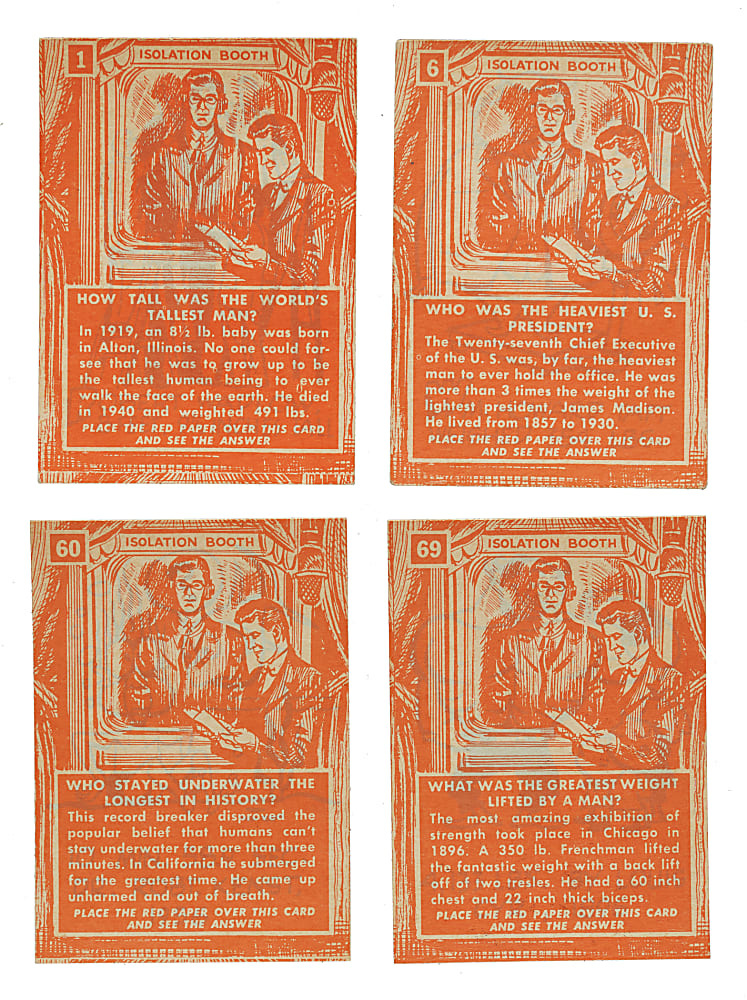1957 Topps "Isolation Booth" Complete Set (88)