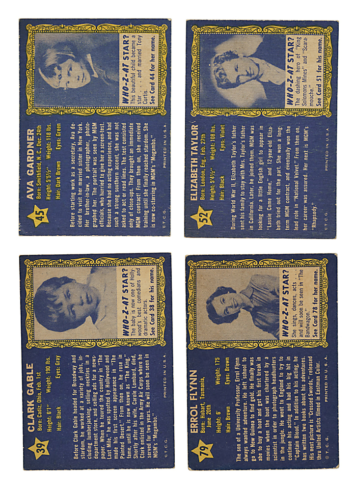 1953 Topps "Who-Z-At Star" Complete Set (80)