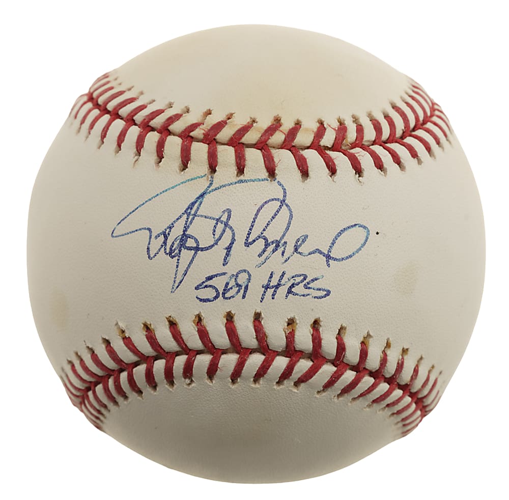 Rafael Palmeiro Single-Signed Baseball with "569 HRs" Inscription PSA/DNA MINT+ 9.5