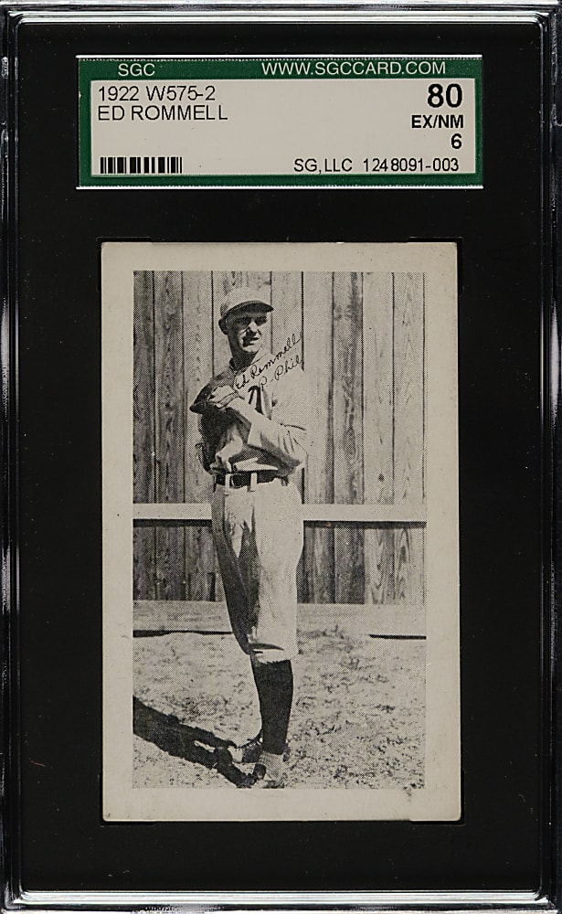 1922 W575-2 Eddie Rommel SGC NM 80