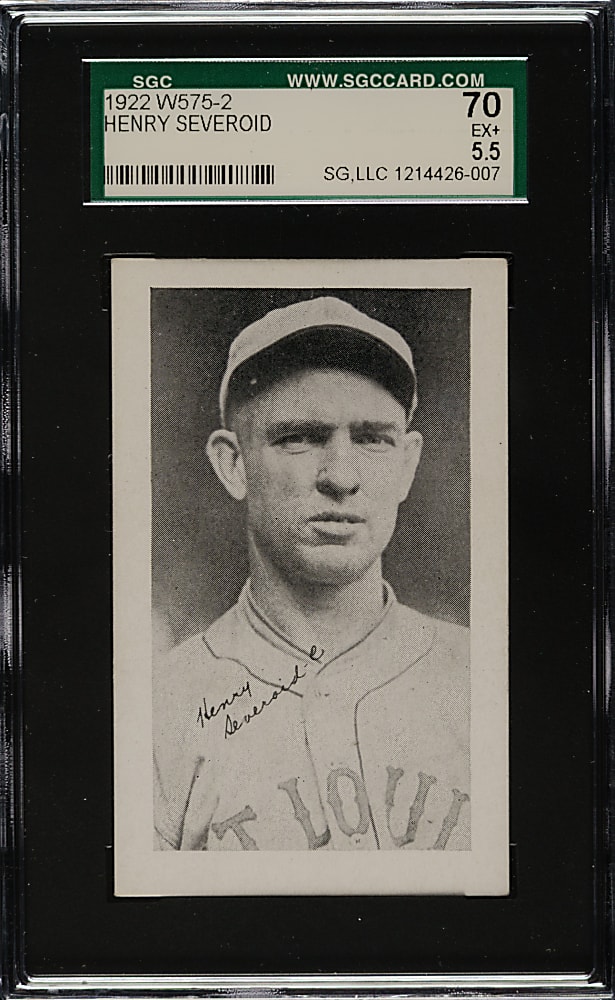 1922 W575-2 Henry Severeid SGC EX+ 70