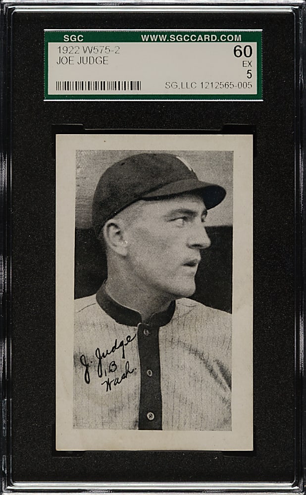 1922 W575-2 Joe Judge SGC EX 60