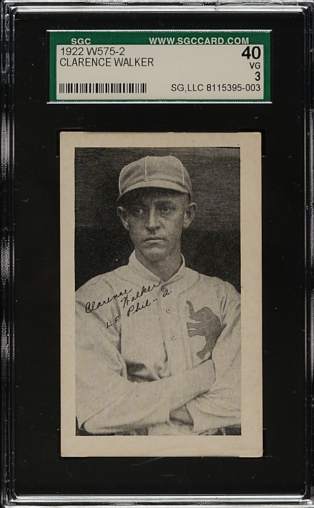 1922 W575-2 Clarence Walker SGC VG 40