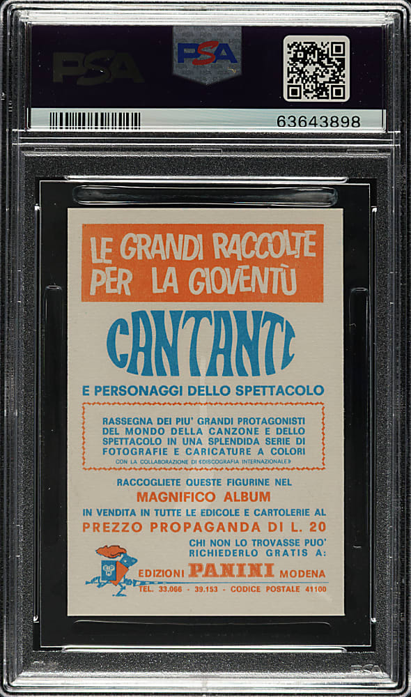 1968 Panini Cantanti #59 The Beatles PSA MINT 9
