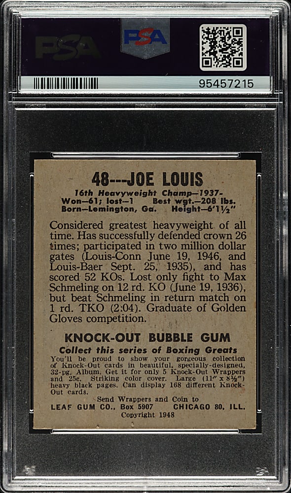 1948 Leaf Boxing #48 Joe Louis PSA EX 5