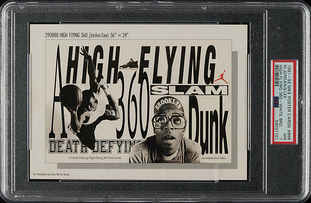 1991-1992 Nike Poster Cards Basketball Michael Jordan and Spike Lee PSA NM 7