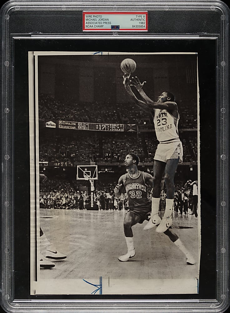 1982 Michael Jordan Associated Press Wire Photograph PSA/DNA Type III