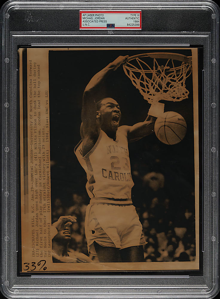 1984 Michael Jordan Associated Press AP Laser Photograph PSA/DNA Type III