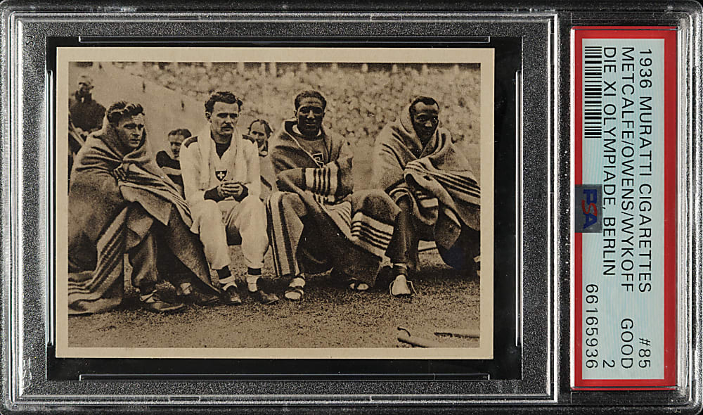 1936 Muratti Cigarettes Die XI Olympiade Berlin #85 Ralph Metcalfe/Jesse Owens/Frank Wykoff PSA GOOD 2