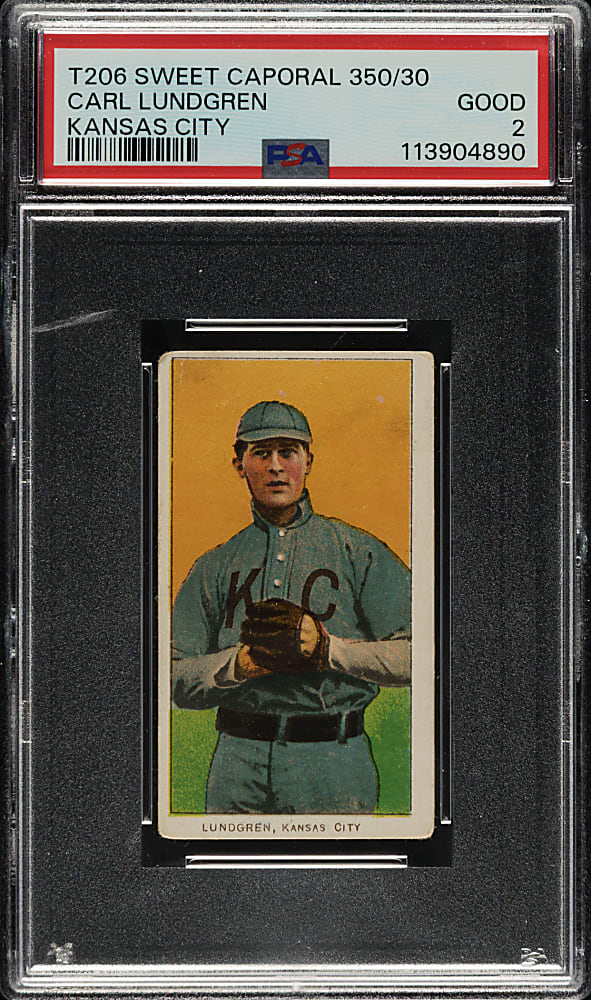 1909-1911 T206 White Border Carl Lundgren Kansas City PSA GOOD 2