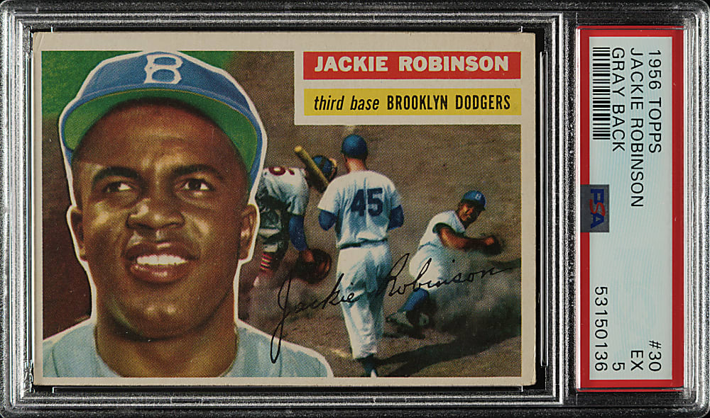 1956 Topps #30 Jackie Robinson Gray Back PSA EX 5