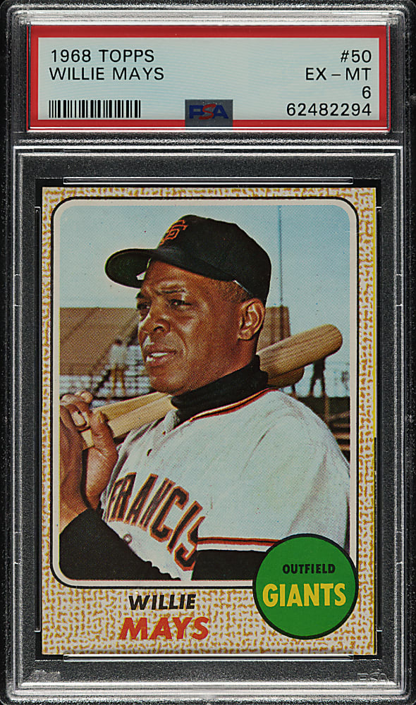 1968 Topps #50 Willie Mays PSA EX-MT 6