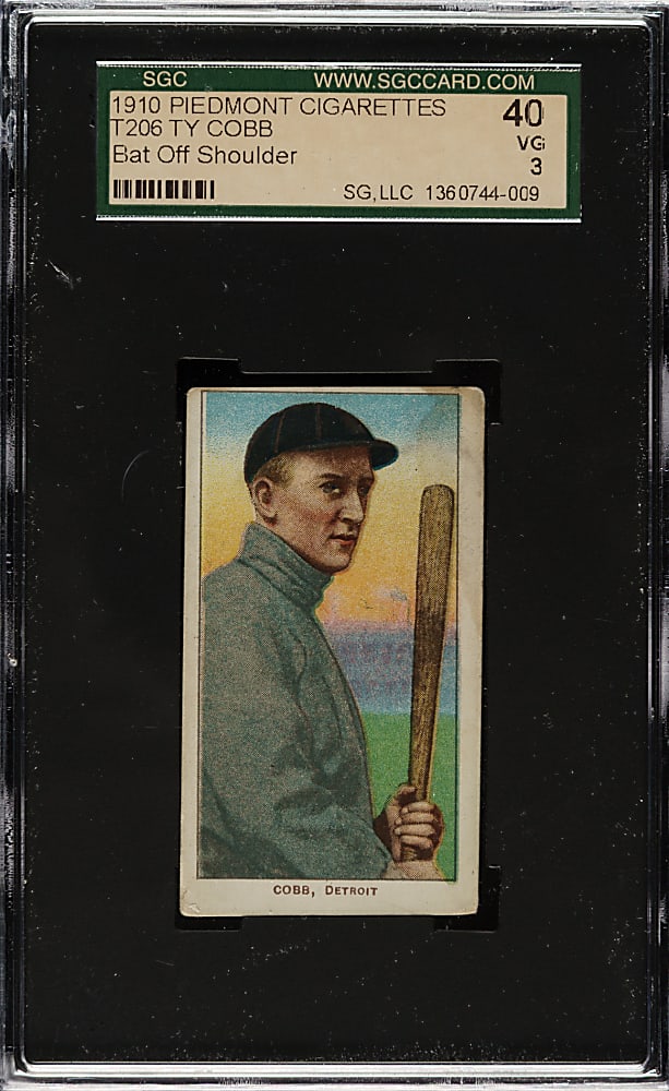1909-1911 T206 White Border Ty Cobb Bat Off Shoulder SGC VG 40