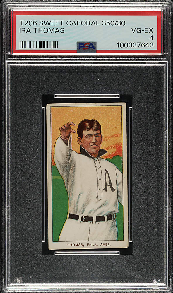 1909-1911 T206 White Border Ira Thomas PSA VG-EX 4