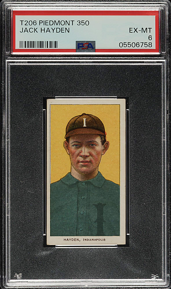 1909-1911 T206 White Border Jack Hayden PSA EX-MT 6