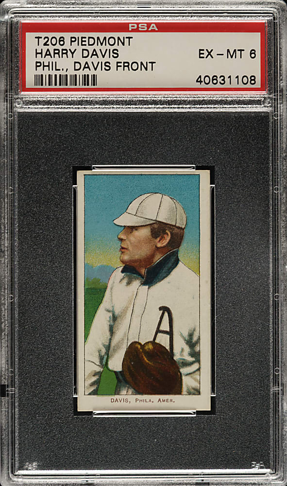 1909-1911 T206 White Border Harry Davis Davis on Front PSA EX-MT 6