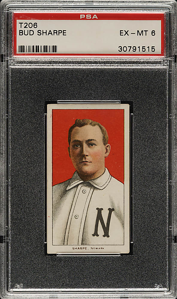 1909-1911 T206 White Border Bud Sharpe PSA EX-MT 6