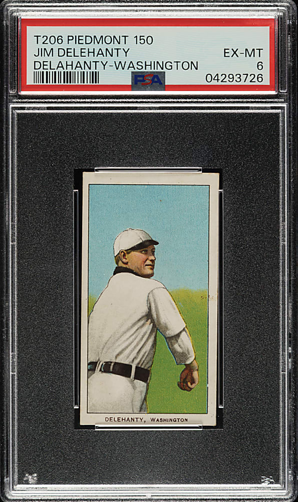 1909-1911 T206 White Border Jim Delehanty PSA EX-MT 6