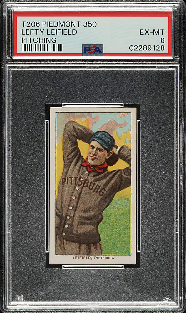 1909-1911 T206 White Border Lefty Leifield Pitching PSA EX-MT 6