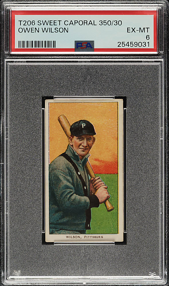 1909-1911 T206 White Border Owen Wilson PSA EX-MT 6
