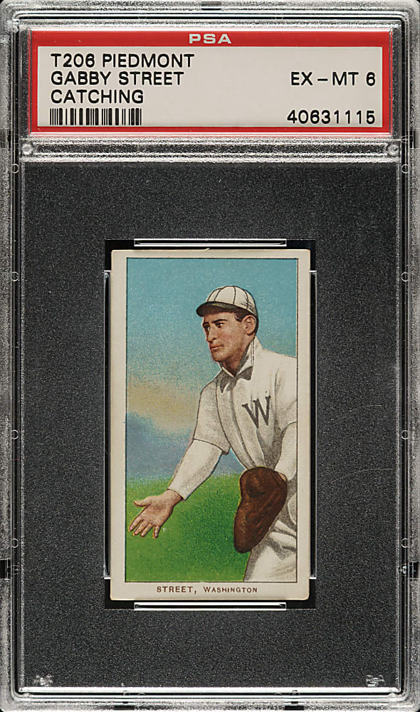 1909-1911 T206 White Border Gabby Street Catching PSA EX-MT 6