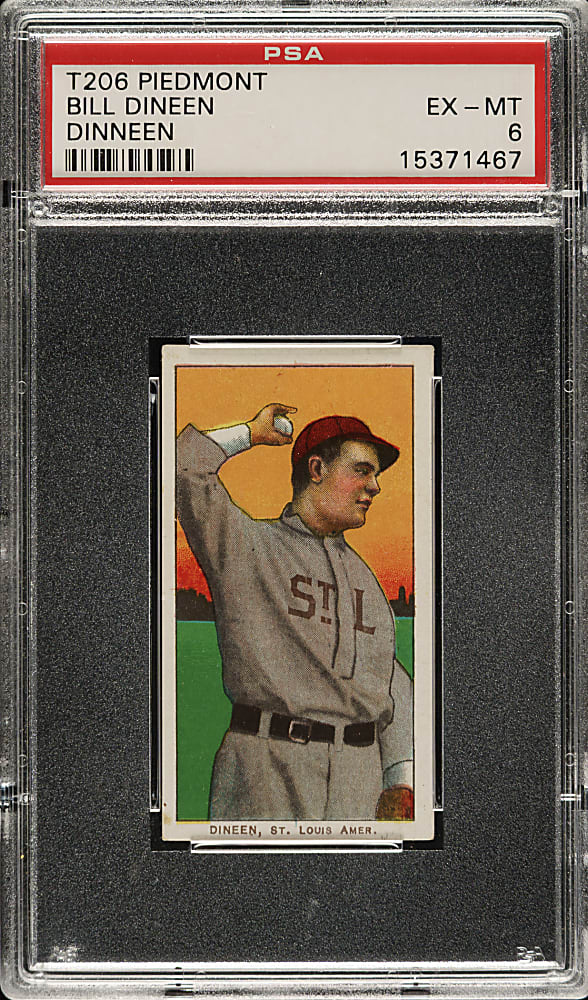 1909-1911 T206 White Border Bill Dineen PSA EX-MT 6