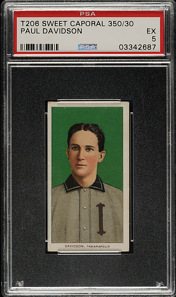 1909-1911 T206 White Border Paul Davidson PSA EX 5