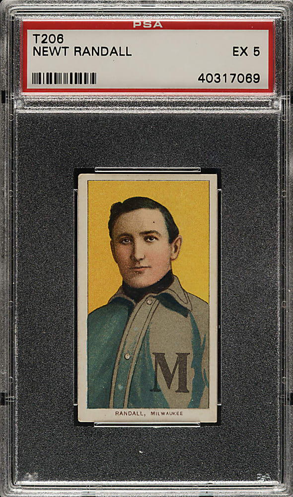 1909-1911 T206 White Border Newt Randall PSA EX 5
