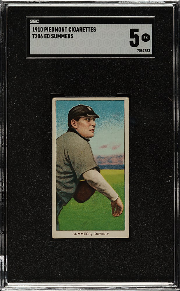 1909-1911 T206 White Border Ed Summers SGC EX 5