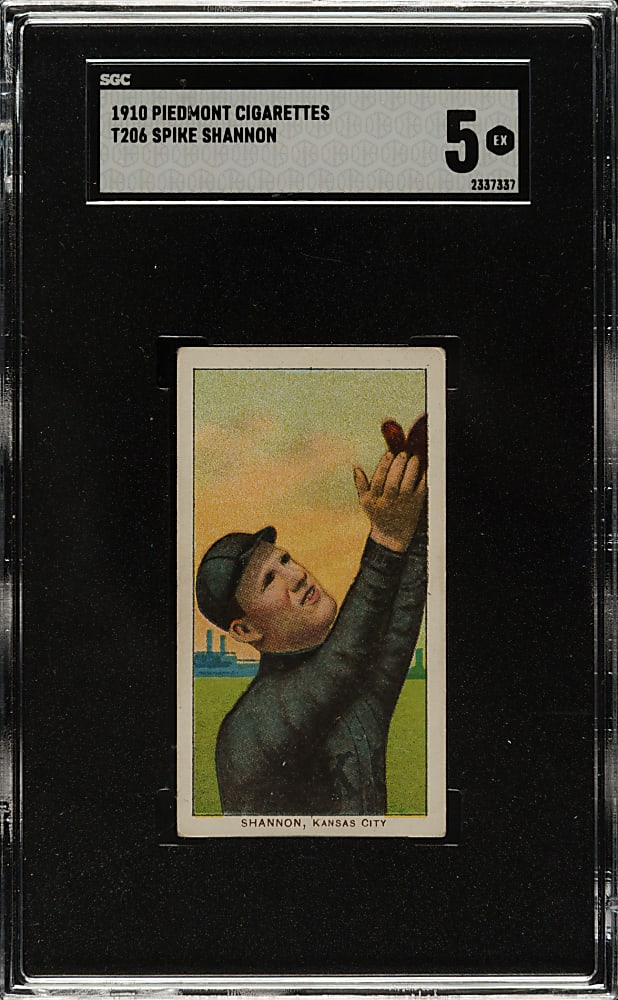 1909-1911 T206 White Border Spike Shannon SGC EX 5