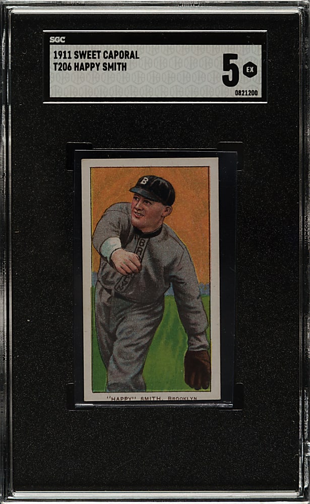 1909-1911 T206 White Border Happy Smith SGC EX 5