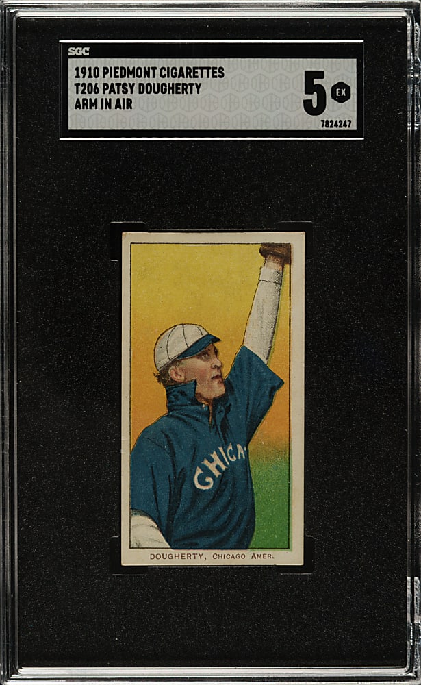 1909-1911 T206 White Border Patsy Dougherty Arm In Air SGC EX 5