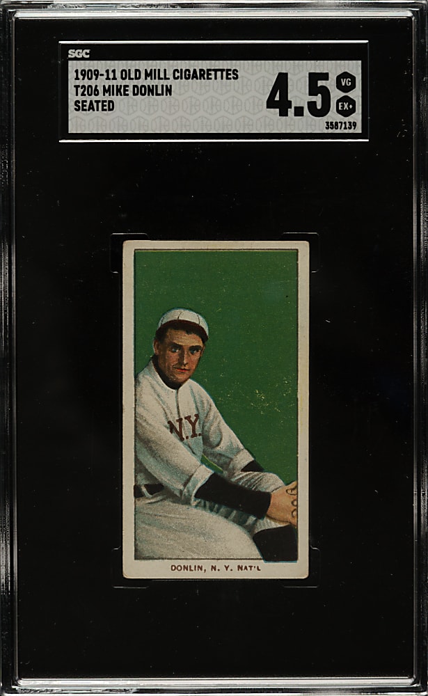 1909-1911 T206 White Border Mike Donlin Seated SGC VG/EX+ 4.5 - Old Mill Back