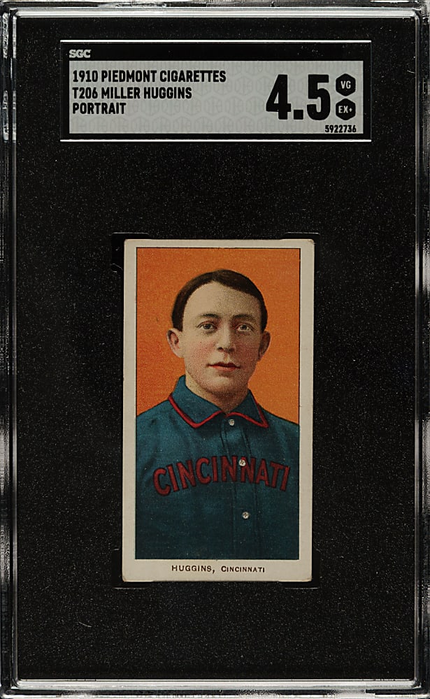 1909-1911 T206 White Border Miller Huggins Portrait SGC VG/EX+ 4.5