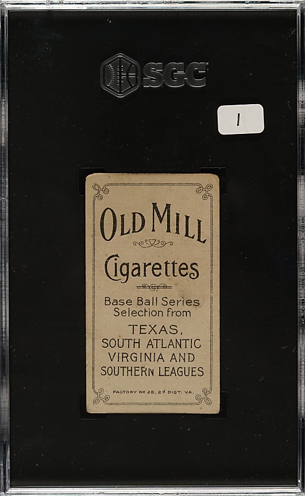 1909-1911 T206 White Border Perry Lipe Southern Leaguer SGC VG/EX 4 - Old Mill Back