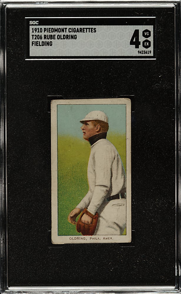 1909-1911 T206 White Border Rube Oldring Fielding SGC VG/EX 4