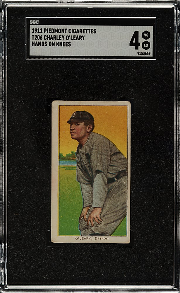 1909-1911 T206 White Border Charley O'Leary Hands on Knees SGC VG/EX 4