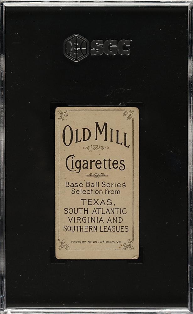 1909-1911 T206 White Border George Paige Southern Leaguer SGC VG+ 3.5 - Old Mill Back