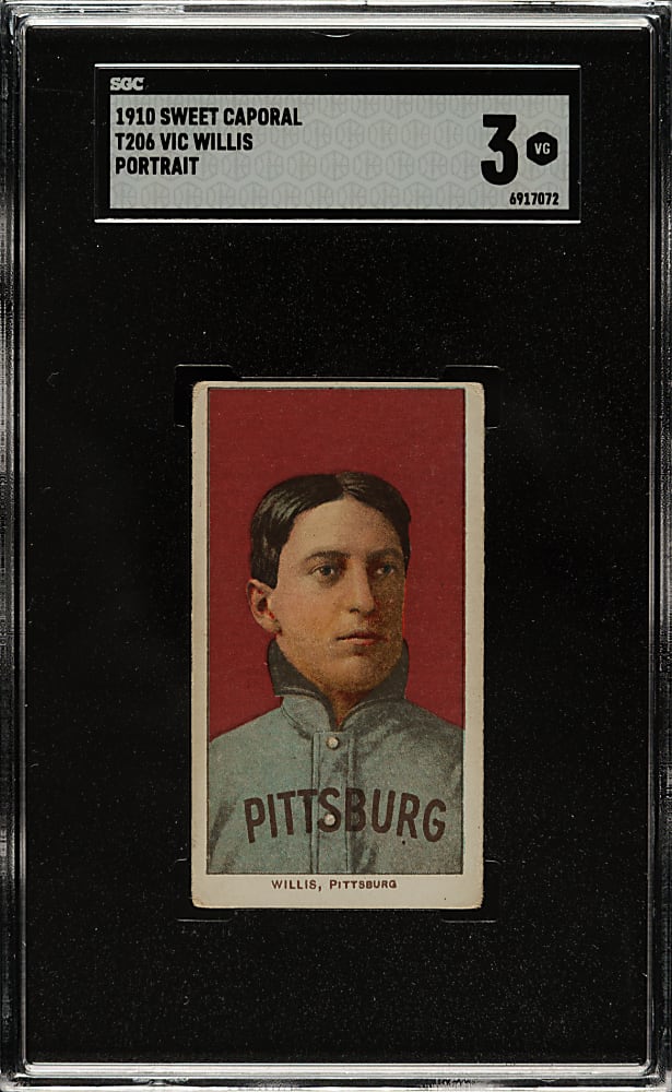 1909-1911 T206 White Border Vic Willis Portrait SGC VG 3
