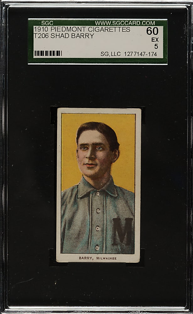1909-1911 T206 White Border Shad Barry SGC EX 60