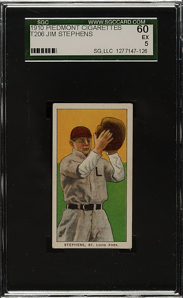 1909-1911 T206 White Border Jim Stephens SGC EX 60