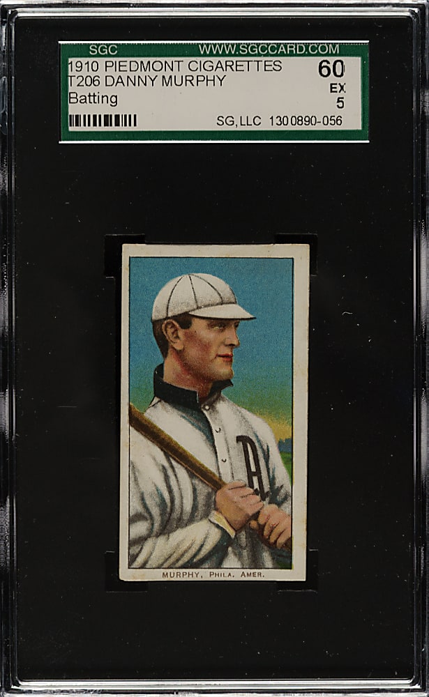 1909-1911 T206 White Border Danny Murphy Batting SGC EX 60