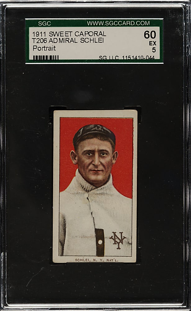 1909-1911 T206 White Border Admiral Schlei Portrait SGC EX 60