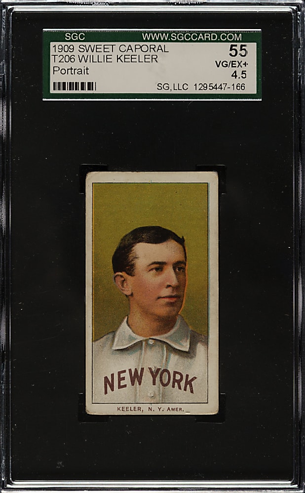 1909-1911 T206 White Border Willie Keeler Portrait SGC VG/EX+ 55