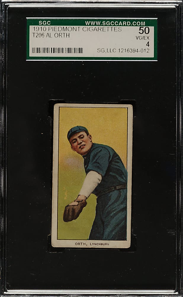1909-1911 T206 White Border Al Orth Southern Leaguer SGC VG/EX 50