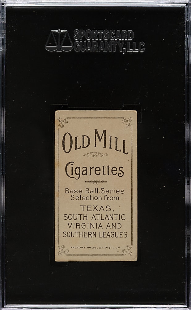 1909-1911 T206 White Border Frank King Southern Leaguer SGC VG/EX 50 - Old Mill Back